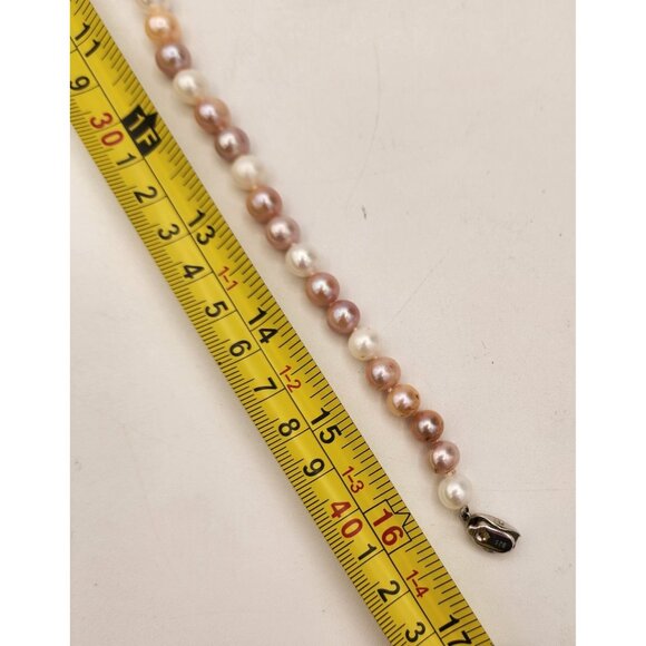 Beautiful Cultured Pearl Necklace With Heavy Sterling Silver Clasp Heirloom Gift - Picture 11 of 11